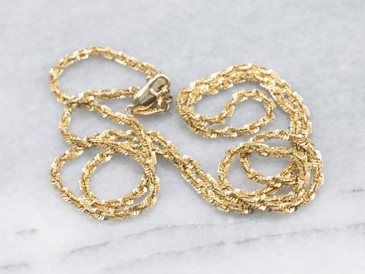 Yellow Gold Crinkle-Link Rope Chain