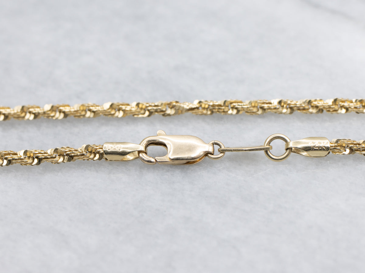 Yellow Gold Crinkle-Link Rope Chain