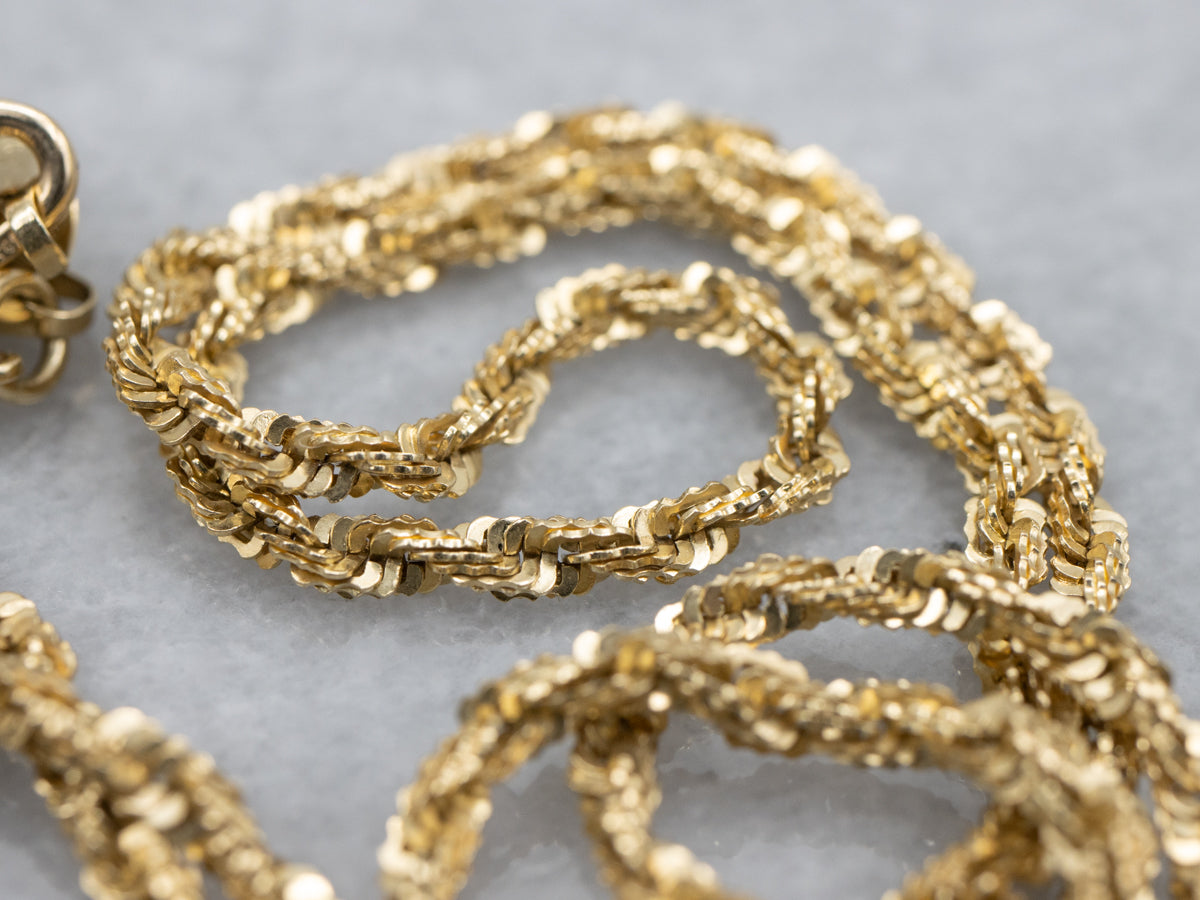 Yellow Gold Crinkle-Link Rope Chain