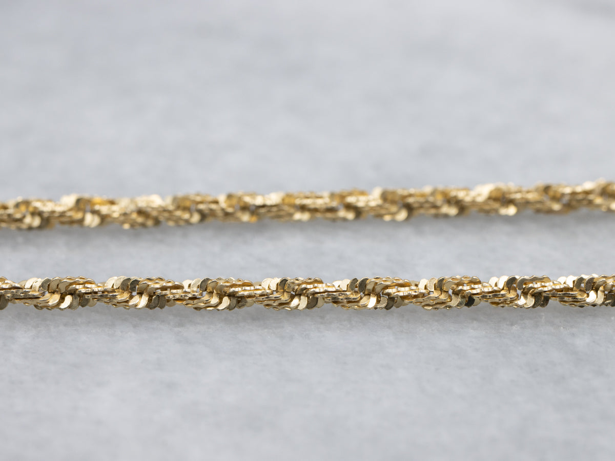 Yellow Gold Crinkle-Link Rope Chain