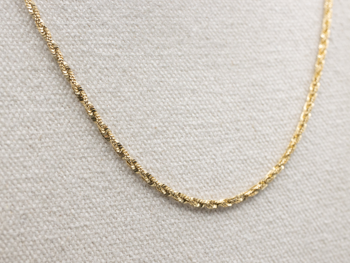 Yellow Gold Crinkle-Link Rope Chain