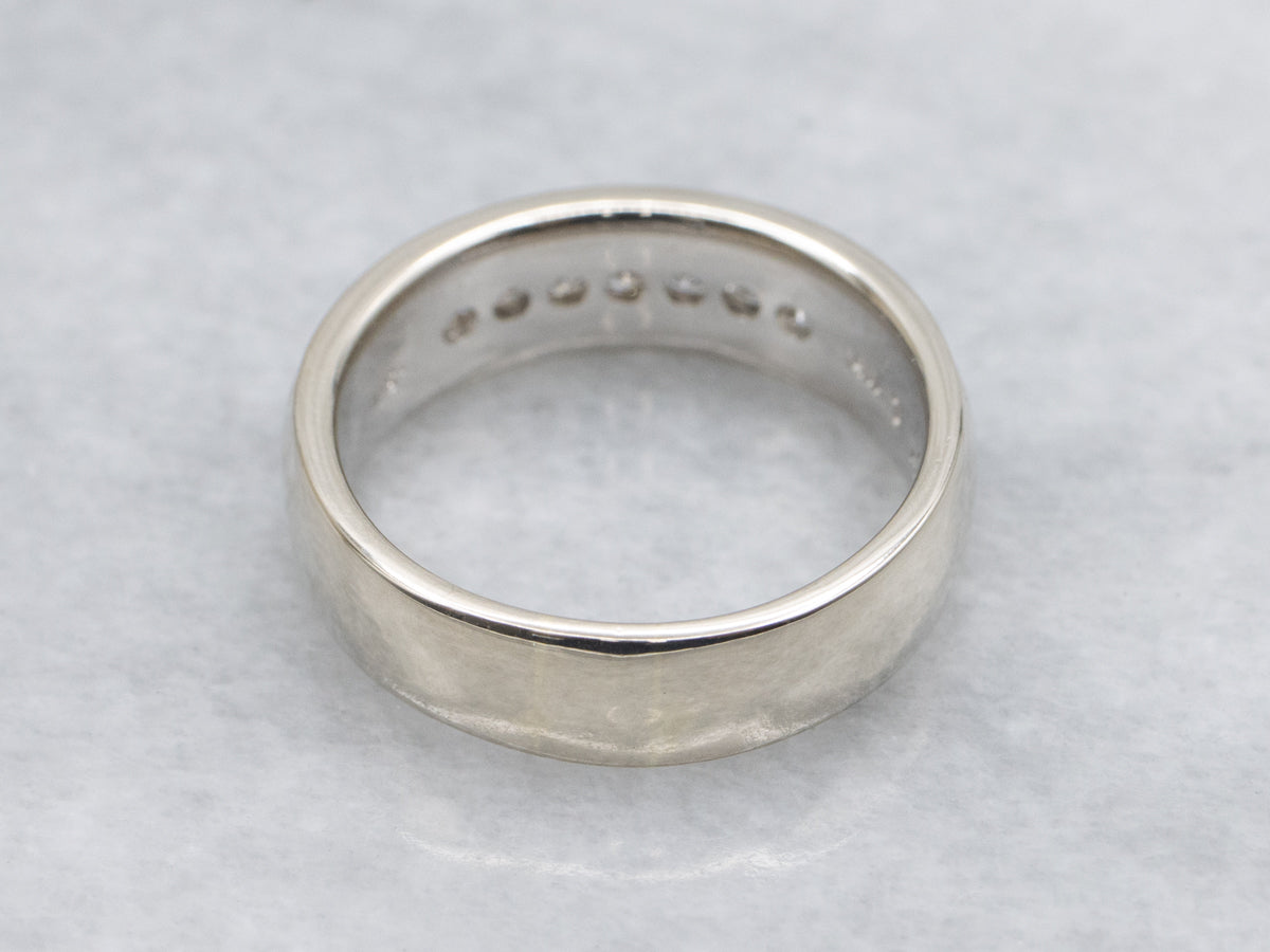 Channel Set Diamond Band with Milgrain Edge