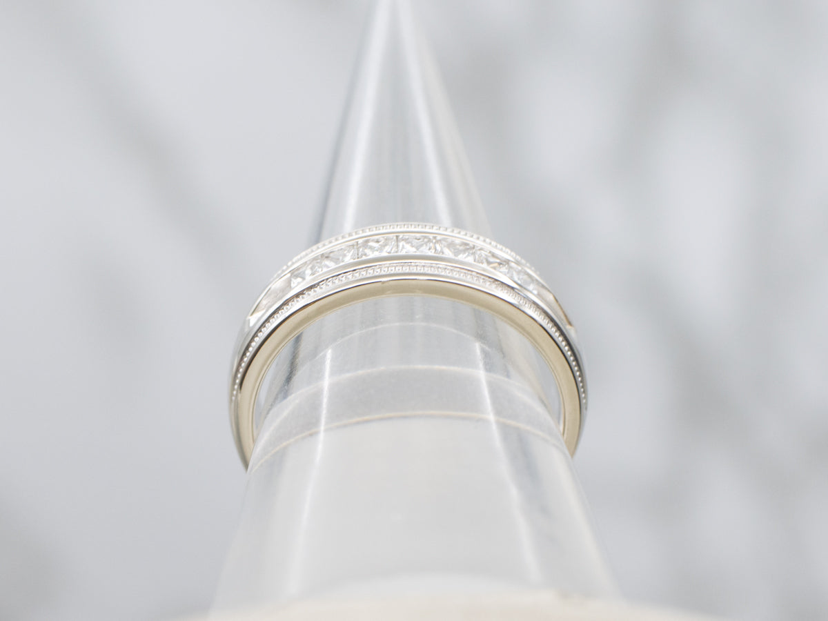 Channel Set Diamond Band with Milgrain Edge