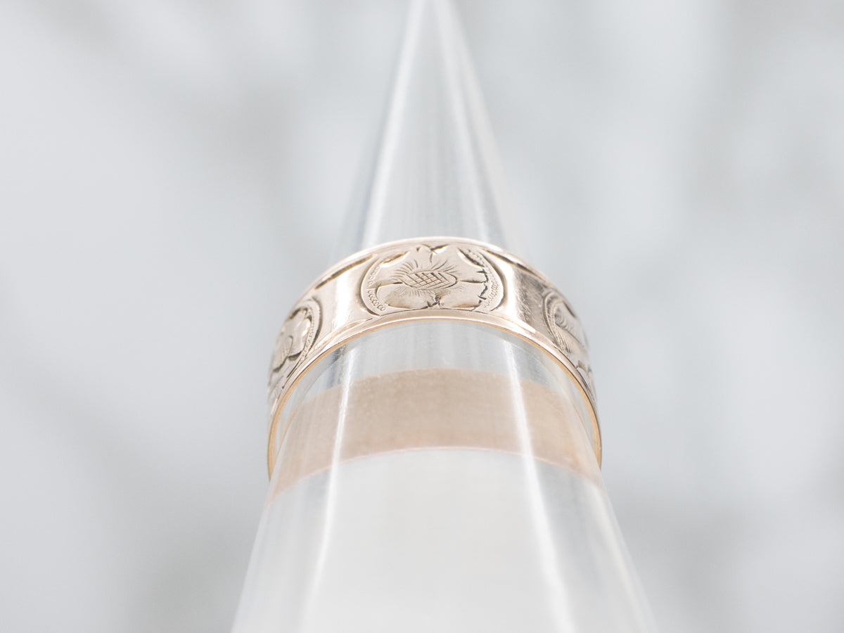 Victorian Era Hand-Engraved Floral Pattern Cigar Band