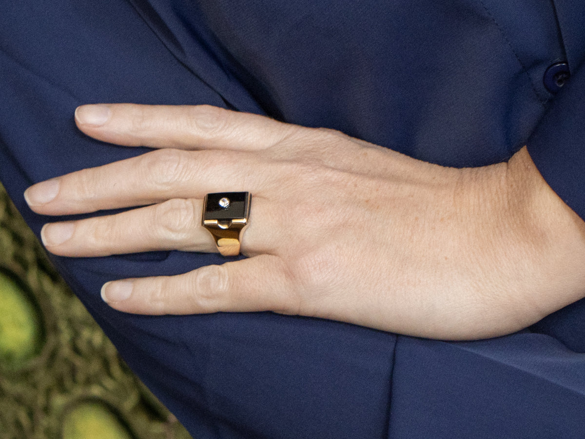 Men's Classic Black Onyx and Diamond Statement Ring