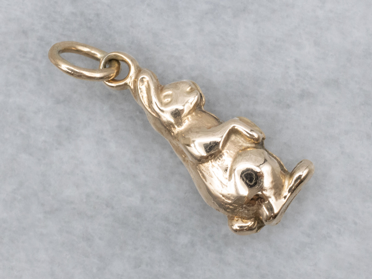 Vintage Yellow Gold Rabbit Charm