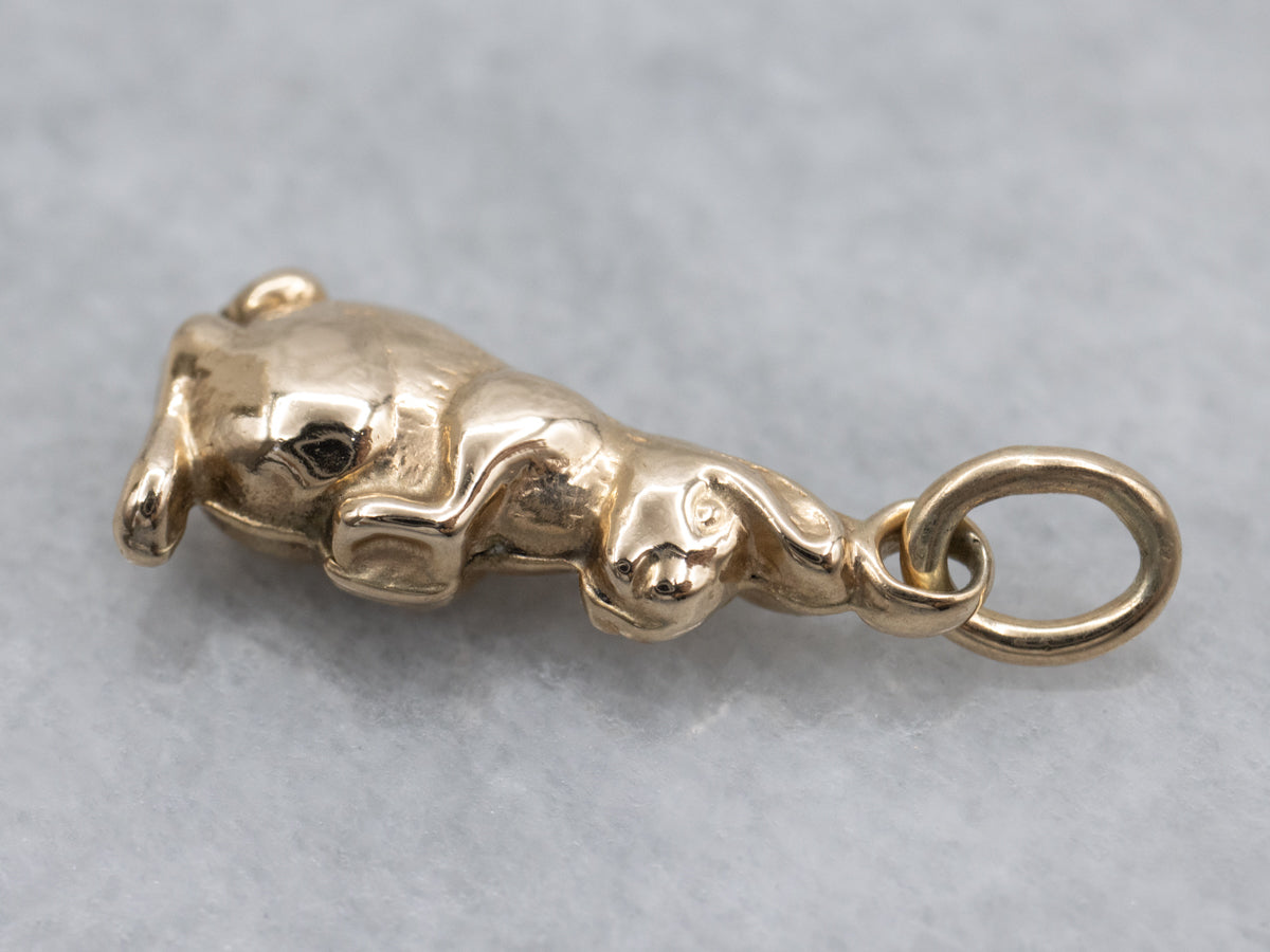 Vintage Yellow Gold Rabbit Charm