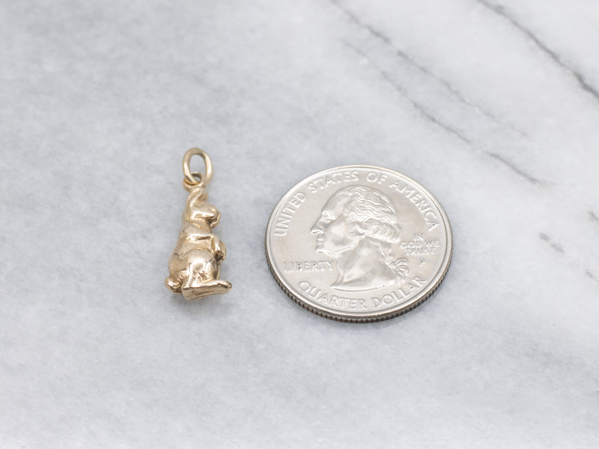 Vintage Yellow Gold Rabbit Charm