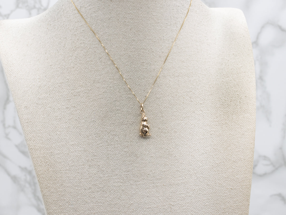 Vintage Yellow Gold Rabbit Charm