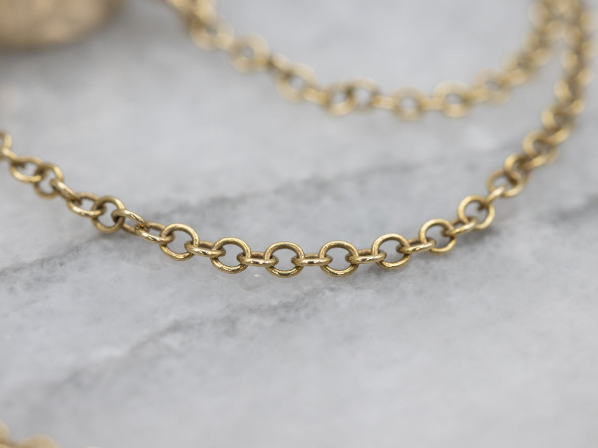 Beautiful Blue Zircon Solitaire and Gold Pendant Necklace