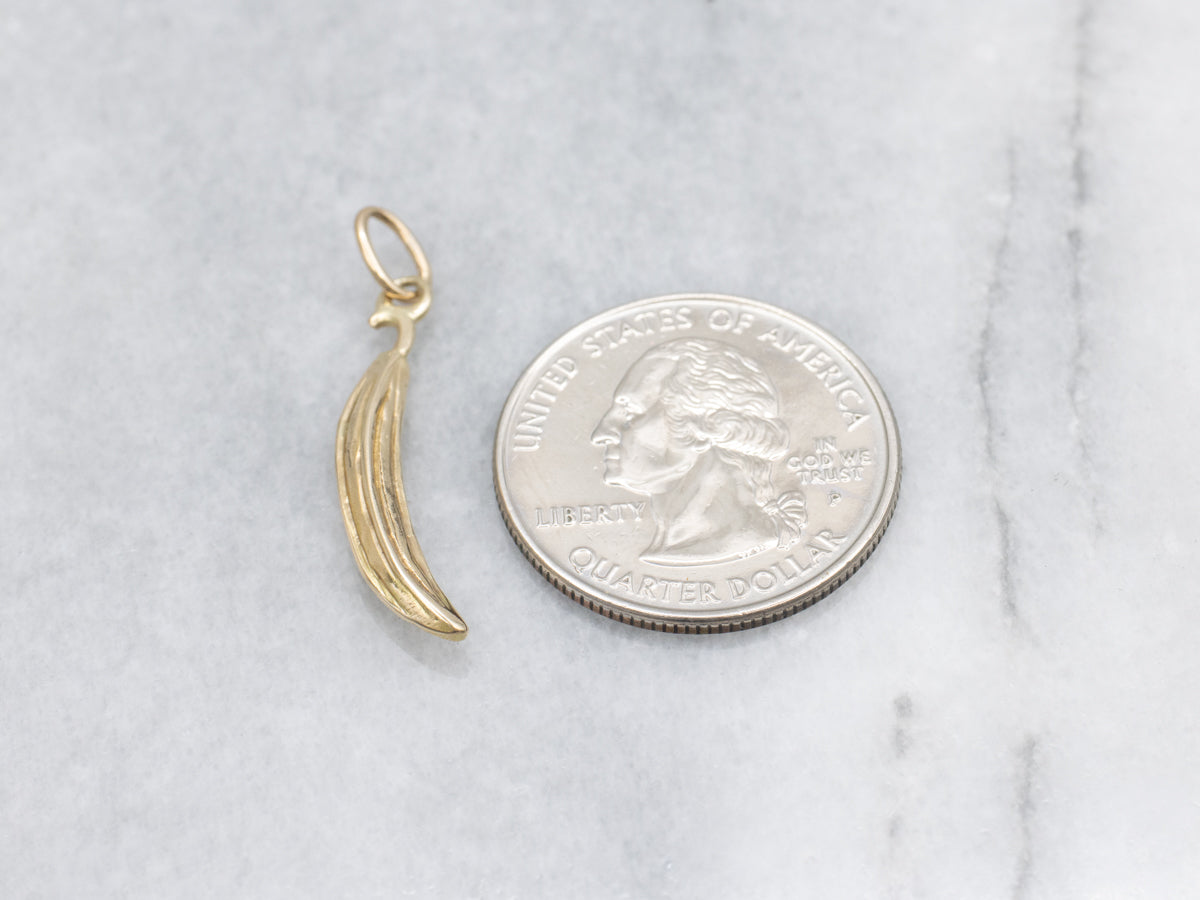 Yellow Gold Plantain Banana Charm Pendant