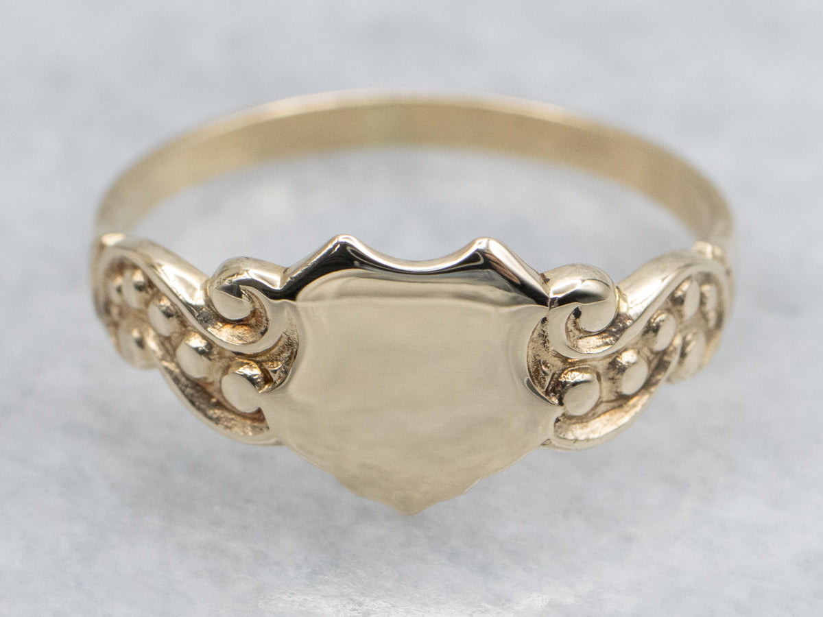 Victorian Signet Ring with Shield Shaped Top