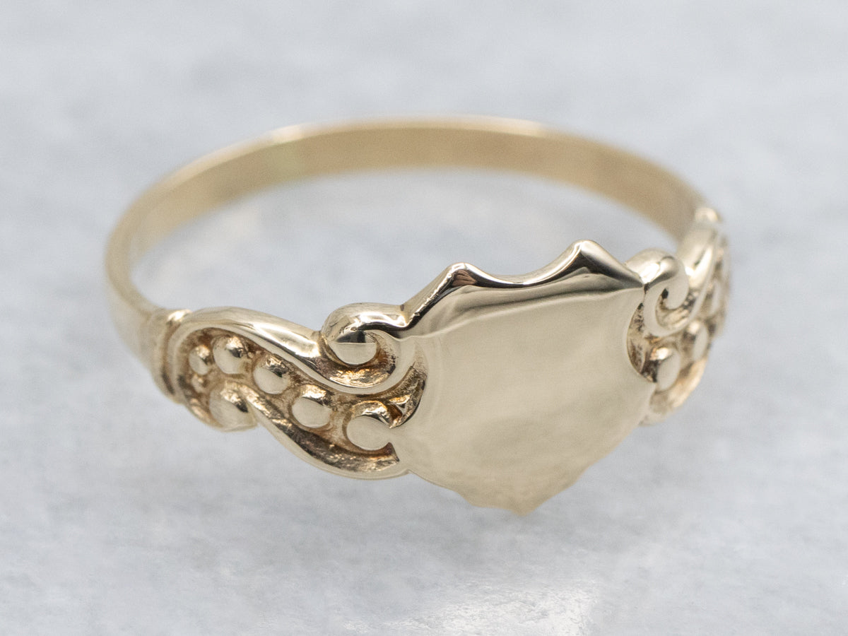 Victorian Signet Ring with Shield Shaped Top
