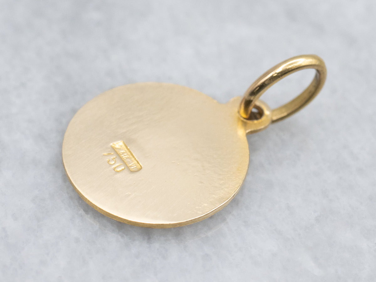 Scorpio Yellow Gold Zodiac Disc Pendant