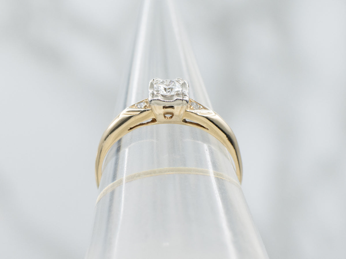 Retro Era Illusion-Set Diamond Engagement Ring