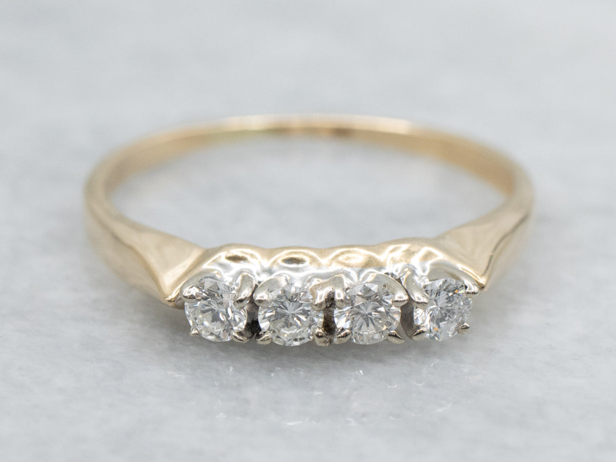 Two-Tone Gold Diamond Wedding Band