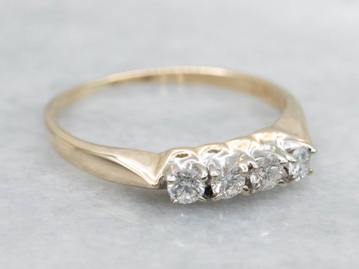 Two-Tone Gold Diamond Wedding Band