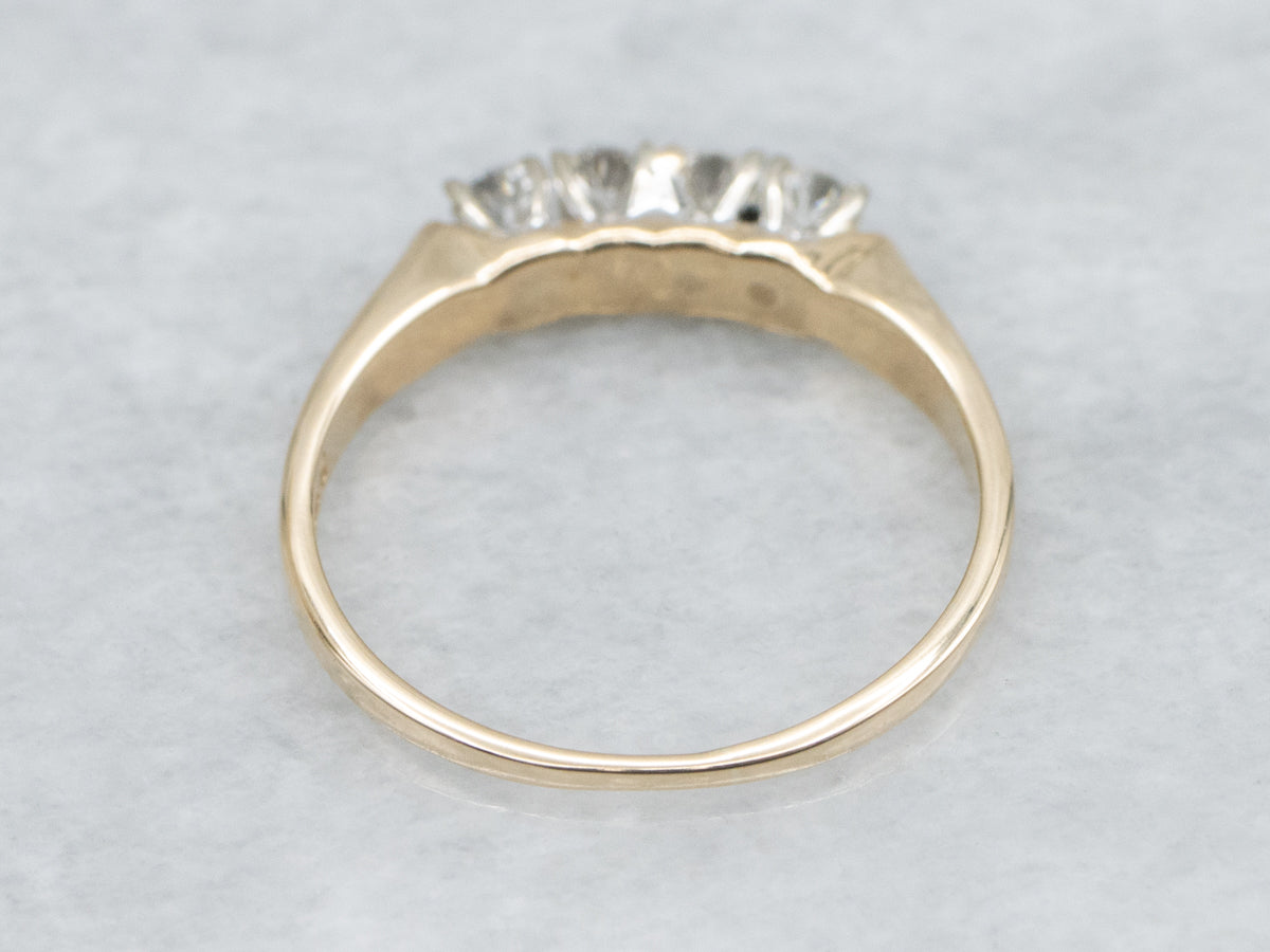 Two-Tone Gold Diamond Wedding Band