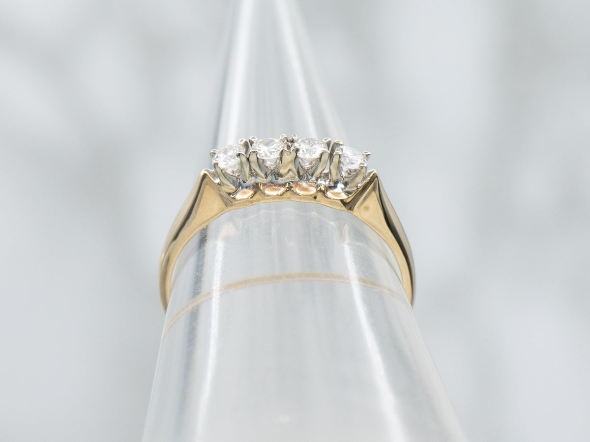 Two-Tone Gold Diamond Wedding Band