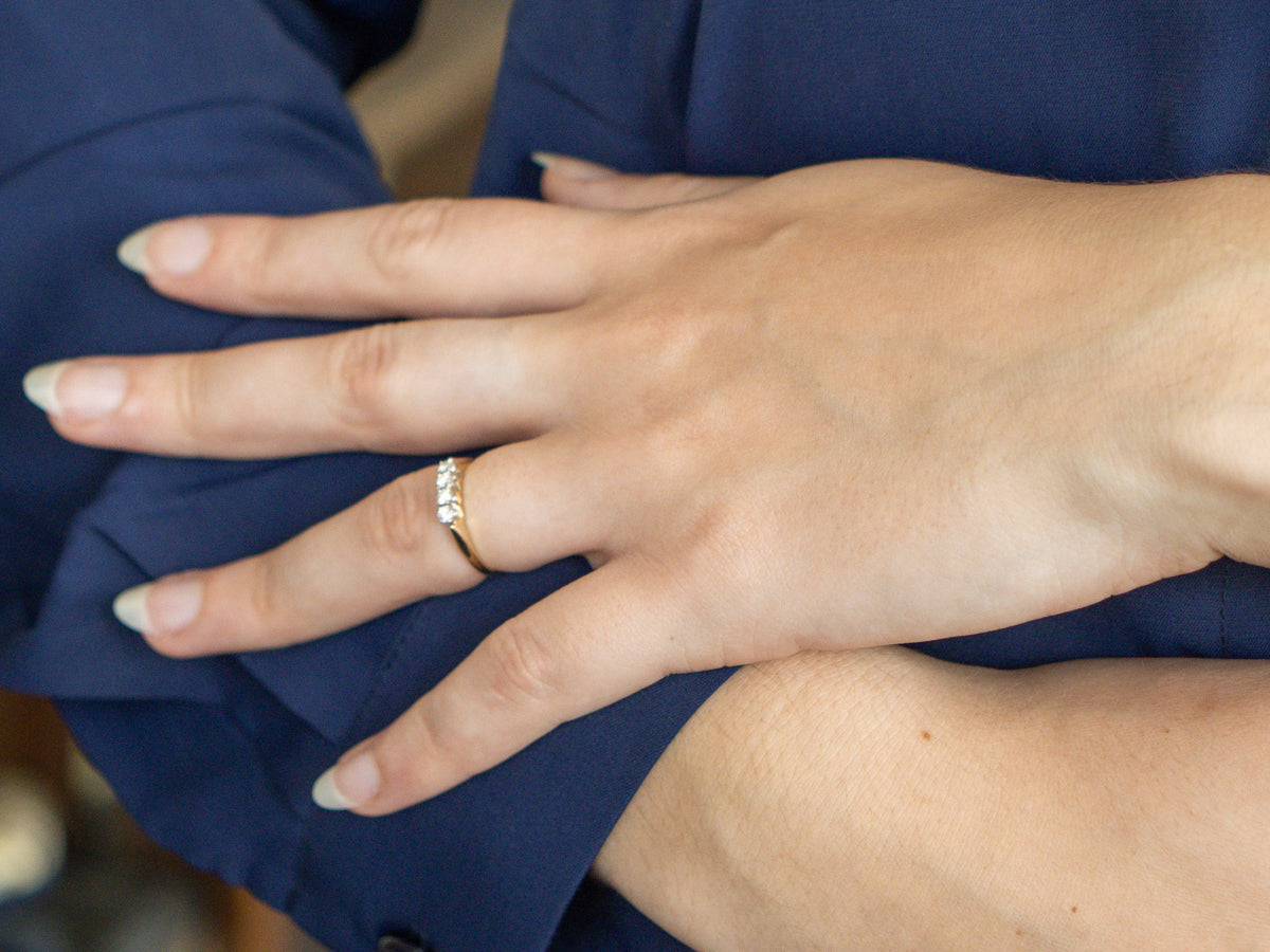 Two-Tone Gold Diamond Wedding Band