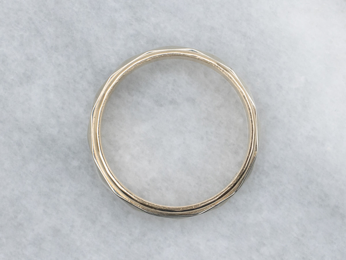 Faceted Two-Tone Gold ARTCARVED Band