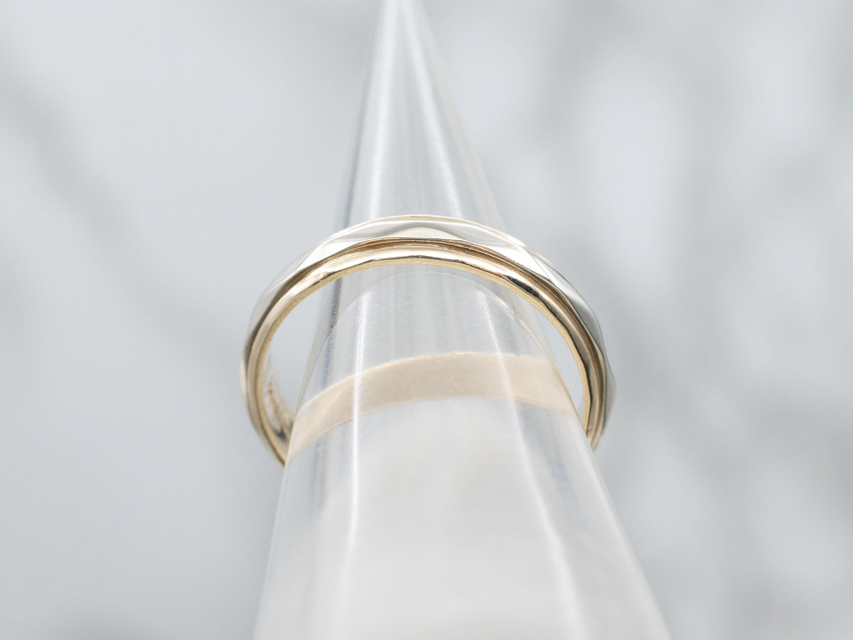 Faceted Two-Tone Gold ARTCARVED Band