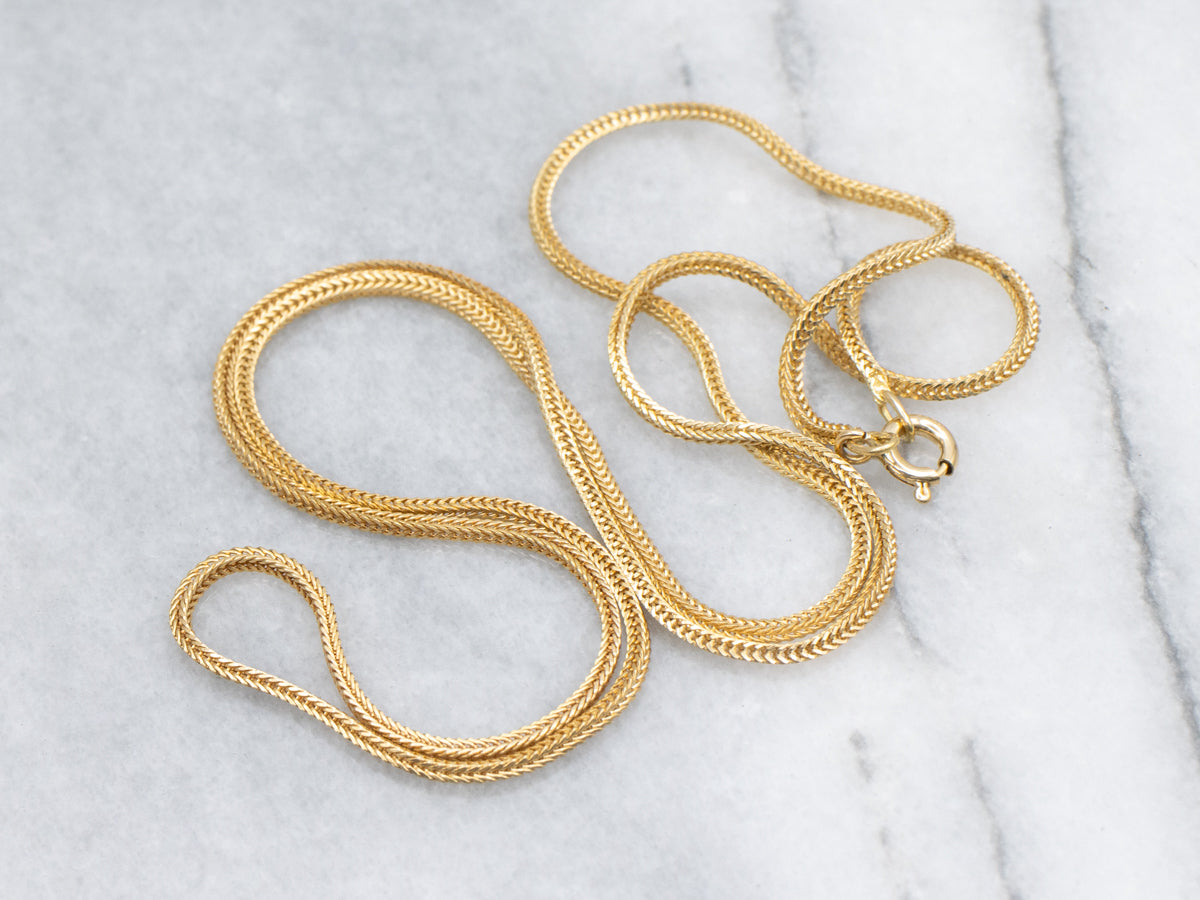 18-Karat Yellow Gold Wheat Chain with Spring Ring Clasp