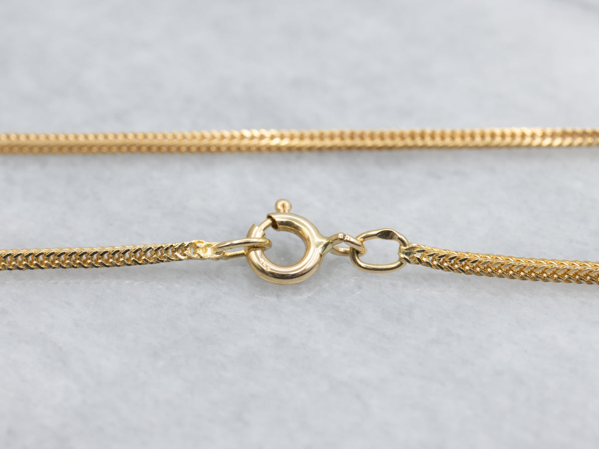 18-Karat Yellow Gold Wheat Chain with Spring Ring Clasp