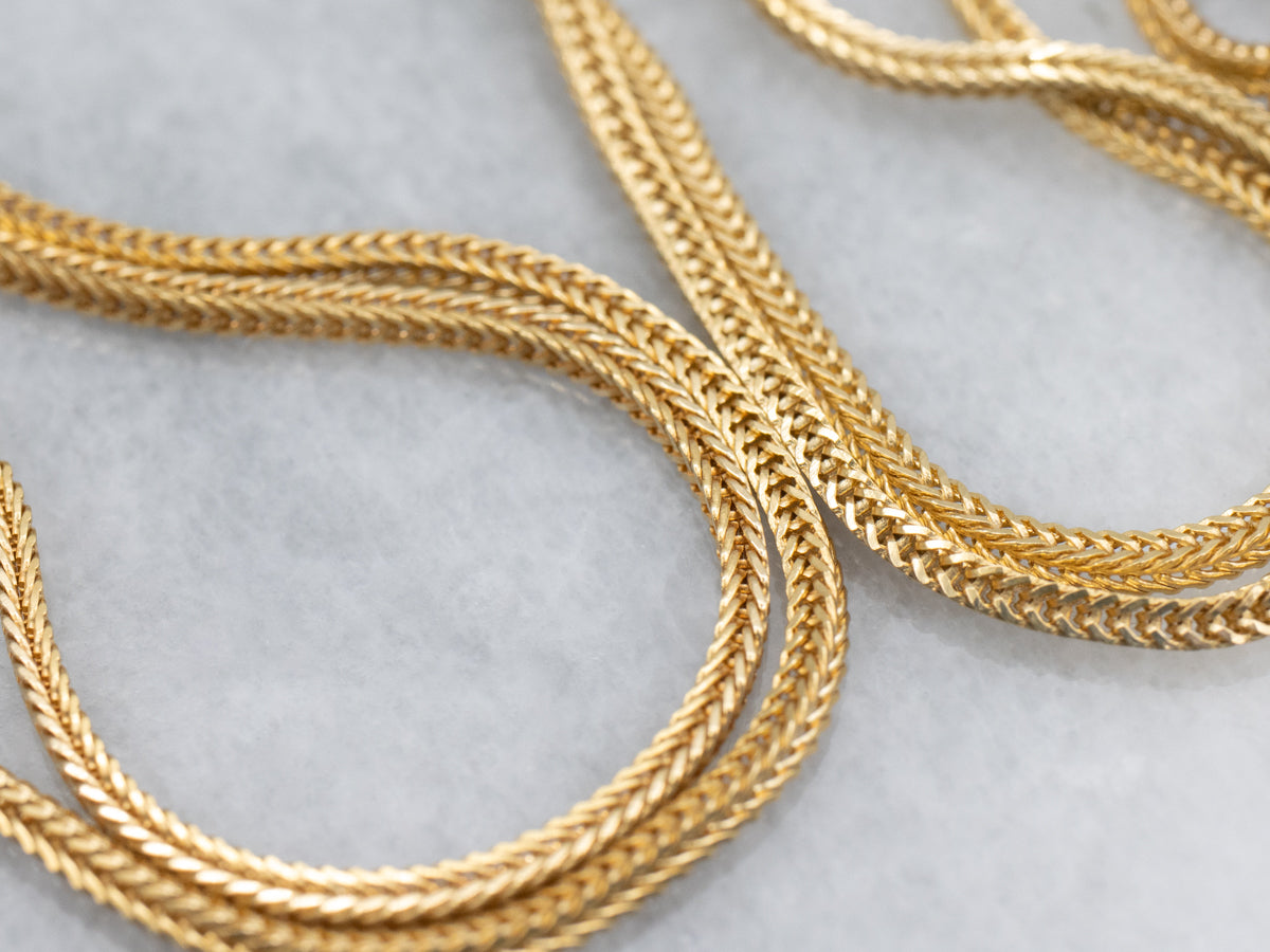 18-Karat Yellow Gold Wheat Chain with Spring Ring Clasp