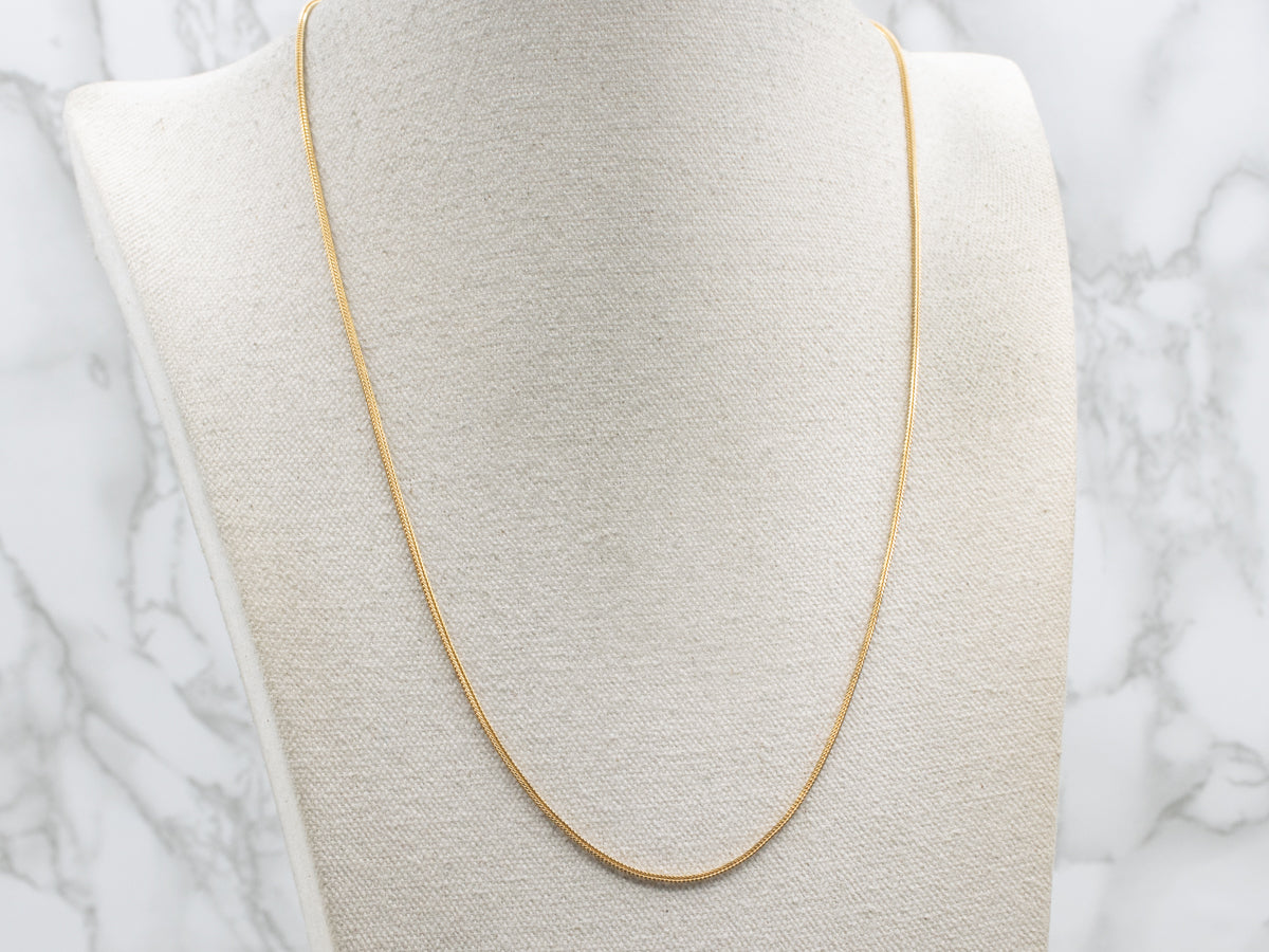 18-Karat Yellow Gold Wheat Chain with Spring Ring Clasp