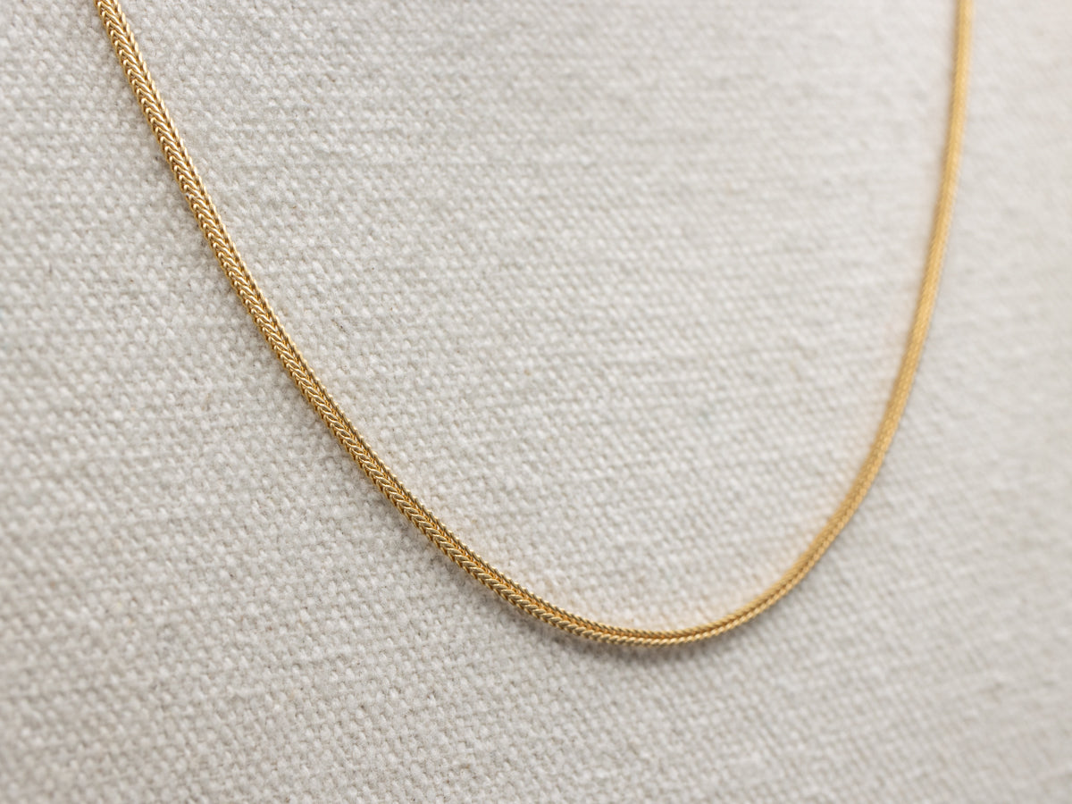 18-Karat Yellow Gold Wheat Chain with Spring Ring Clasp