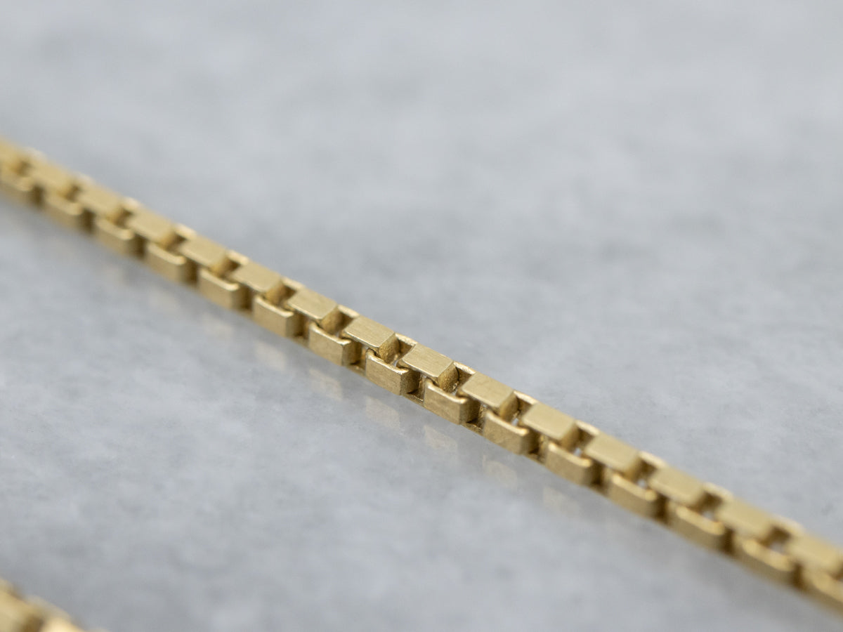18-Karat Yellow Gold Box Chain with Spring Ring Clasp