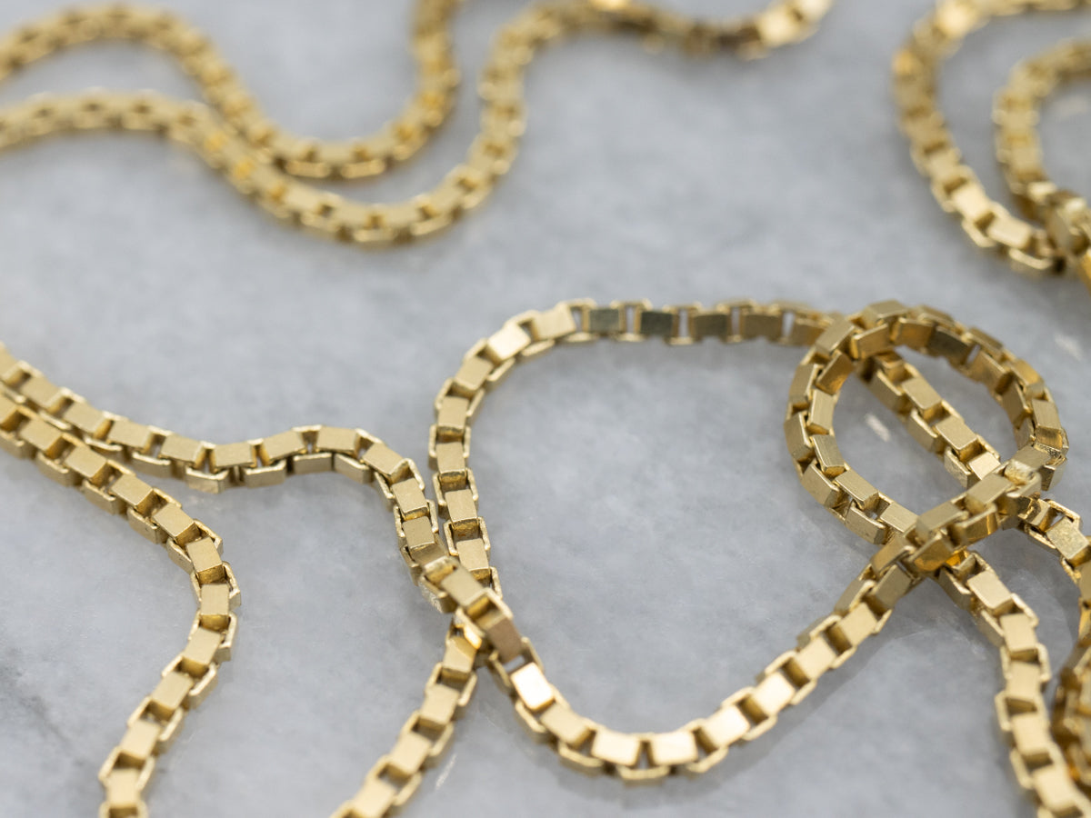 18-Karat Yellow Gold Box Chain with Spring Ring Clasp