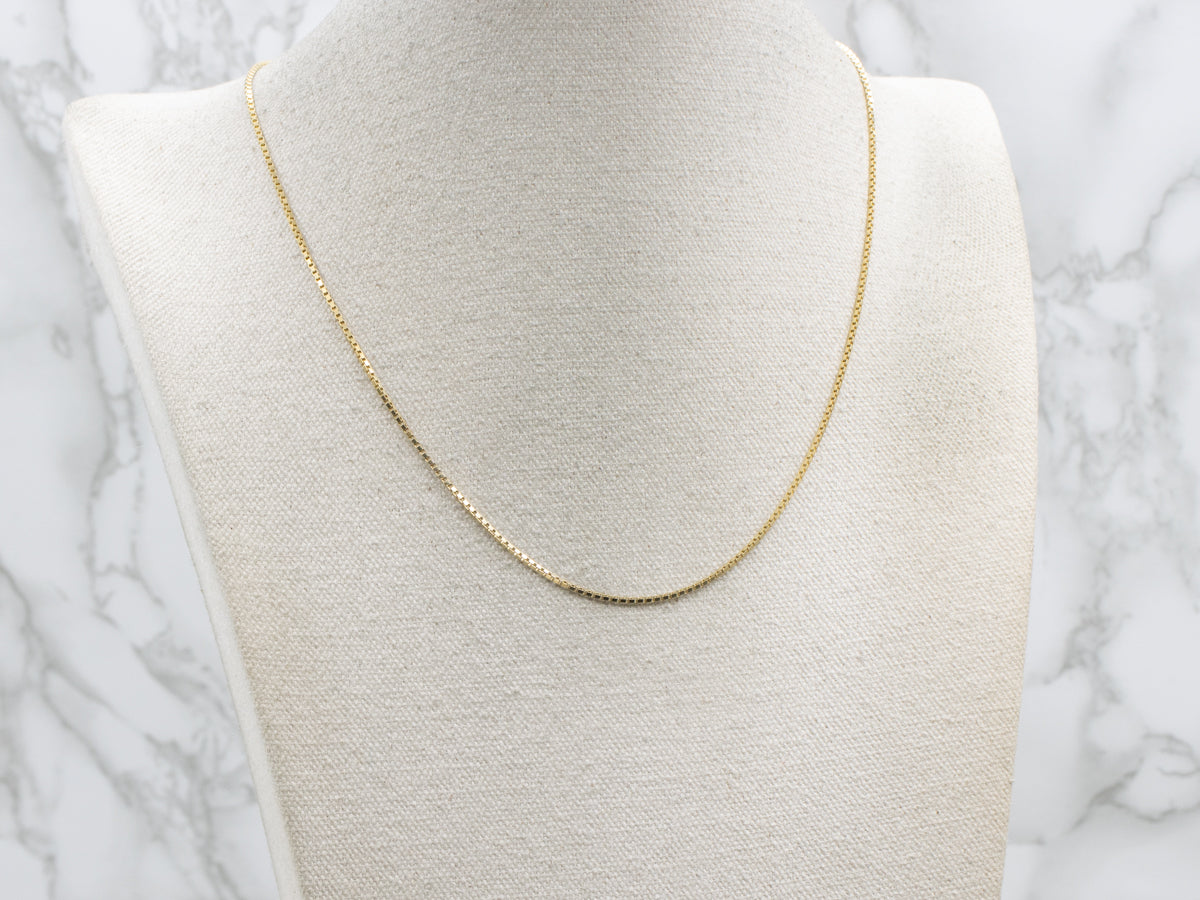 18-Karat Yellow Gold Box Chain with Spring Ring Clasp