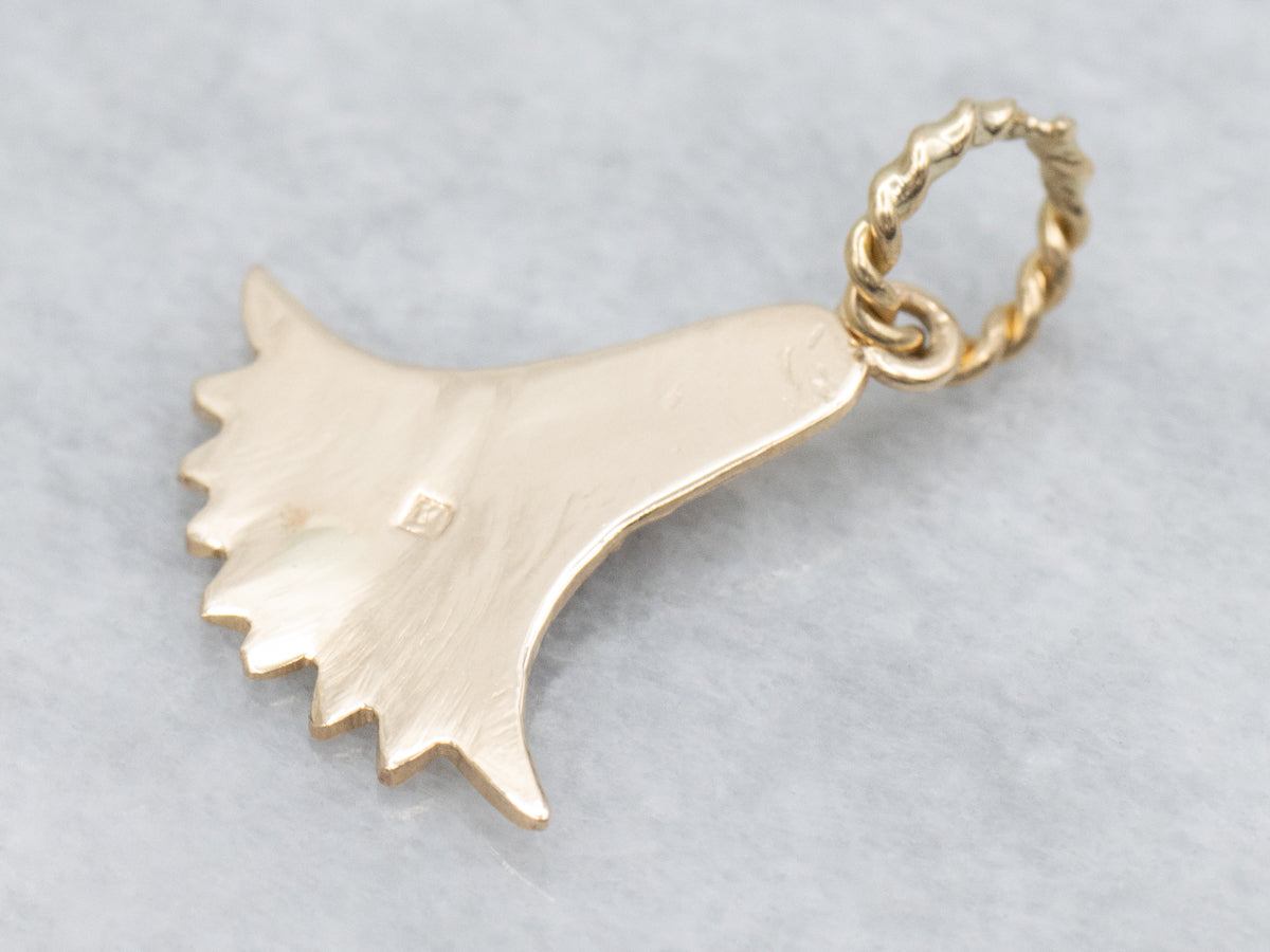 Yellow Gold Egyptian Lotus Flower Pendant with Twisted Bail