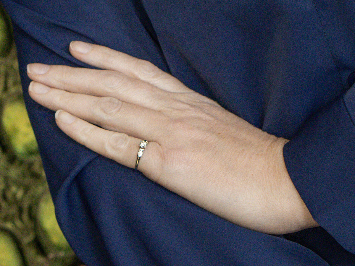 Late Art Deco Diamond Solitaire Engagement Ring