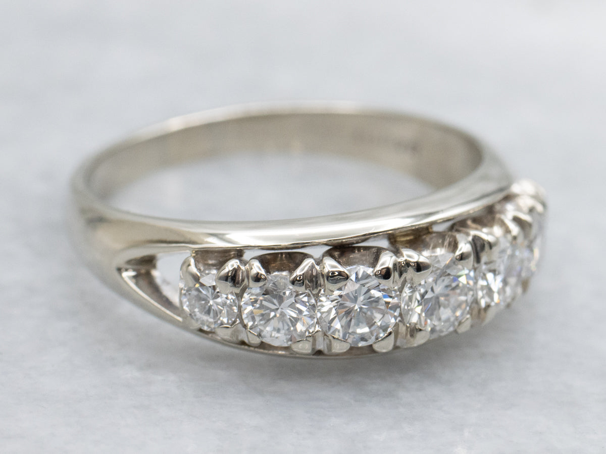 White Gold Graduated Diamond Band