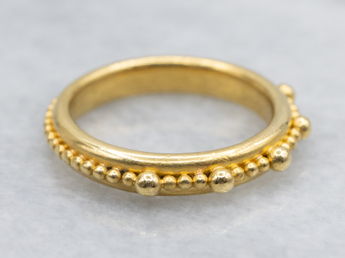 Beaded 22-Karat Gold Band