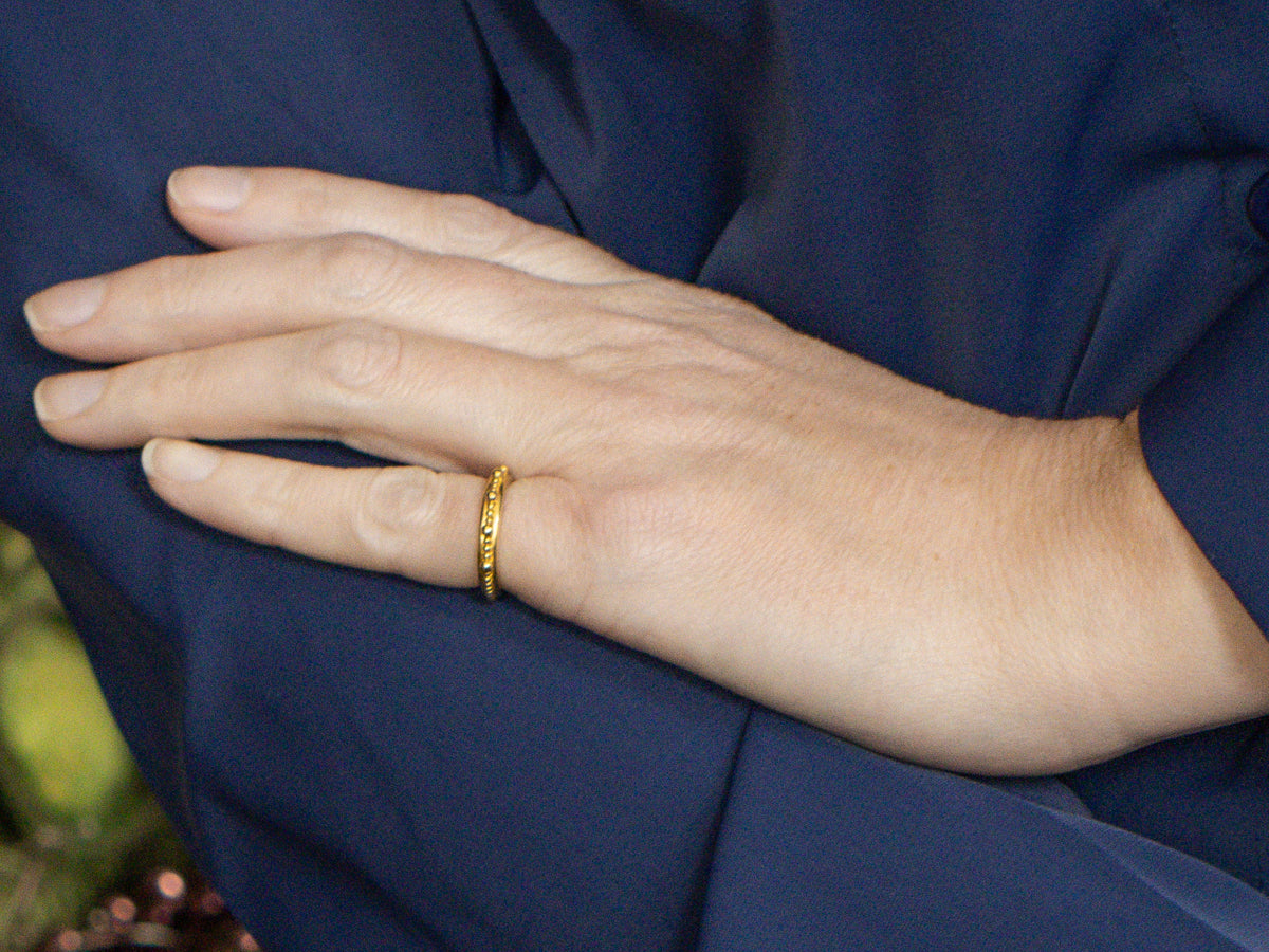 Beaded 22-Karat Gold Band