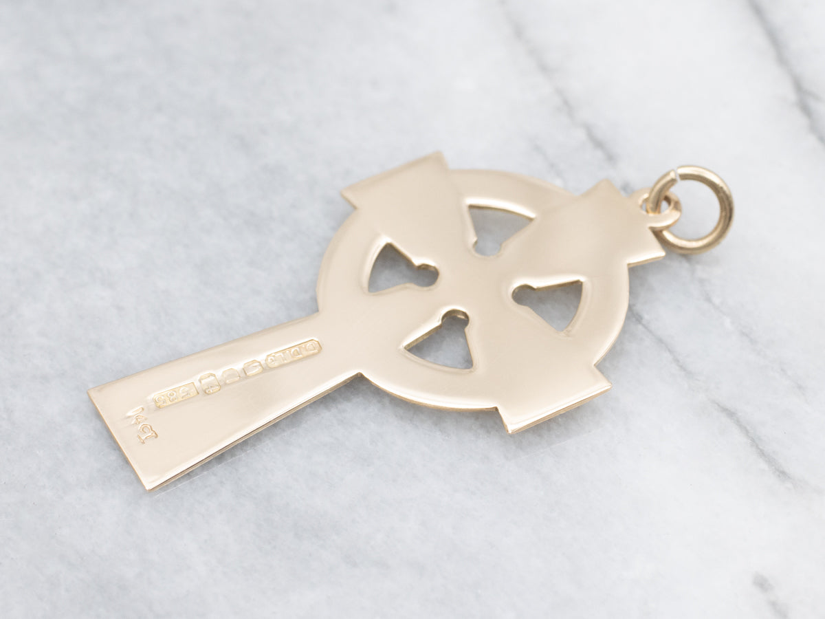 Unisex Gold Celtic Cross Pendant