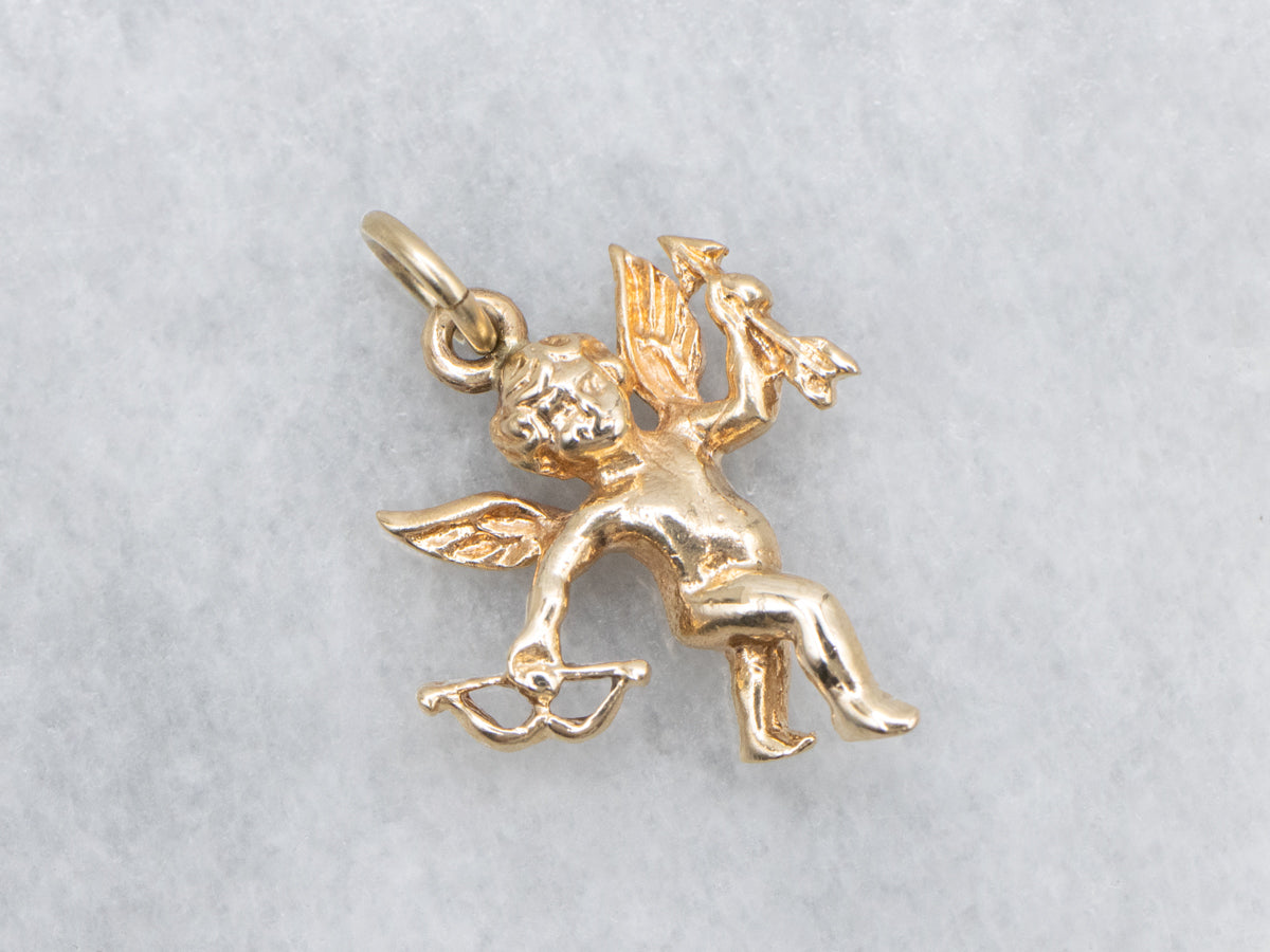Yellow Gold Cupid Charm