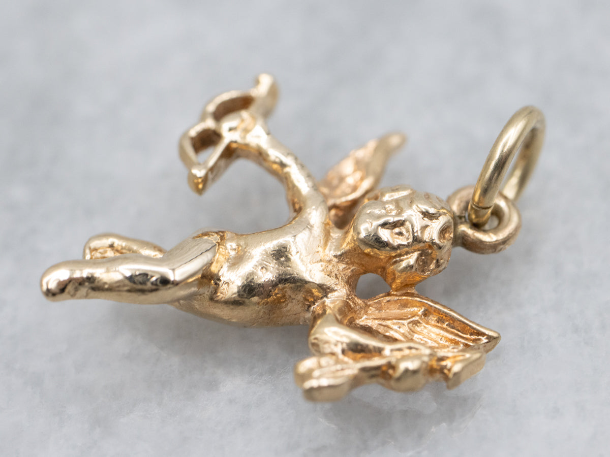 Yellow Gold Cupid Charm