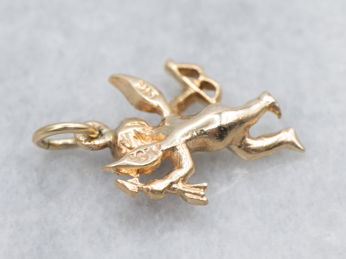 Yellow Gold Cupid Charm