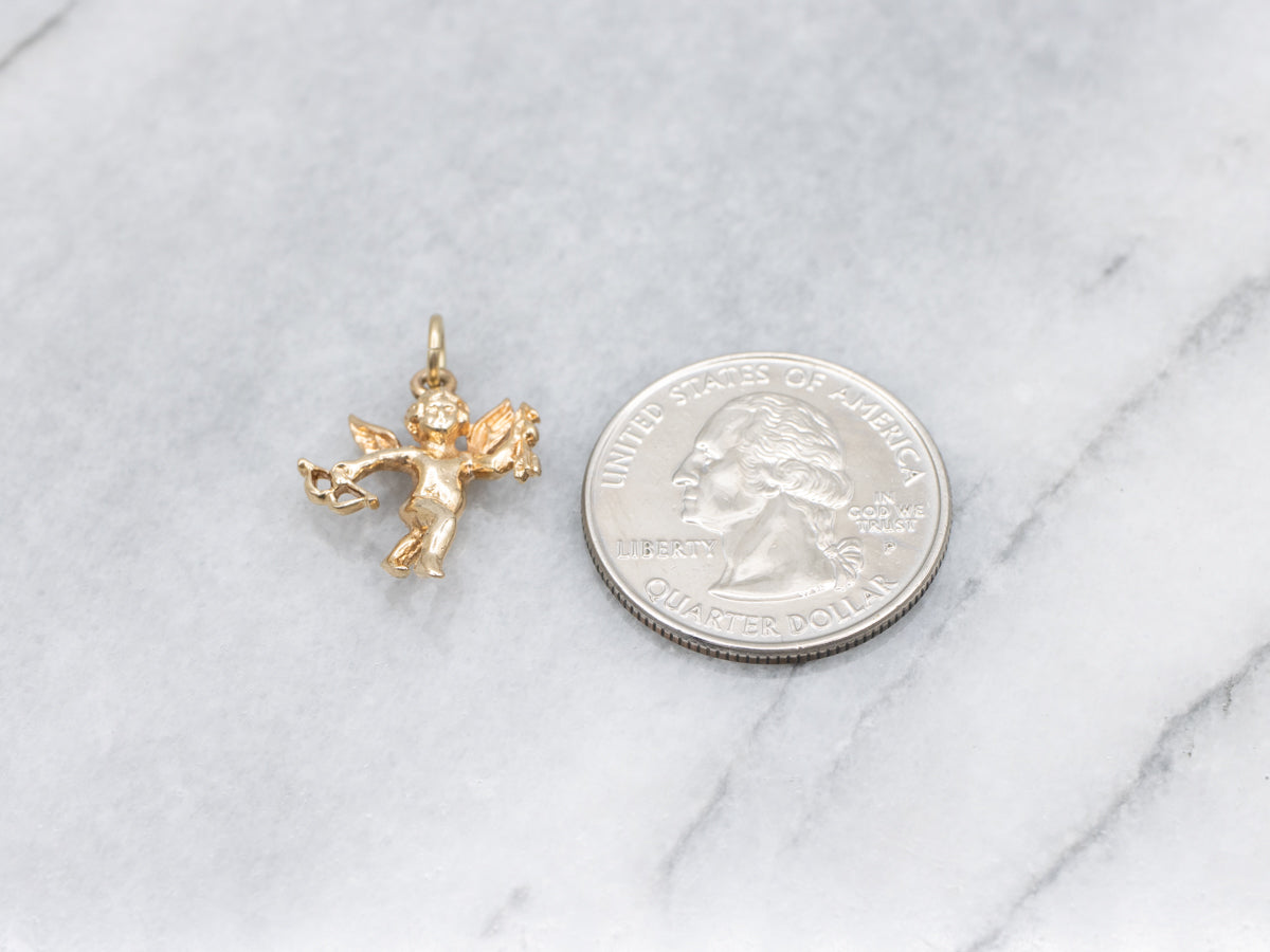 Yellow Gold Cupid Charm