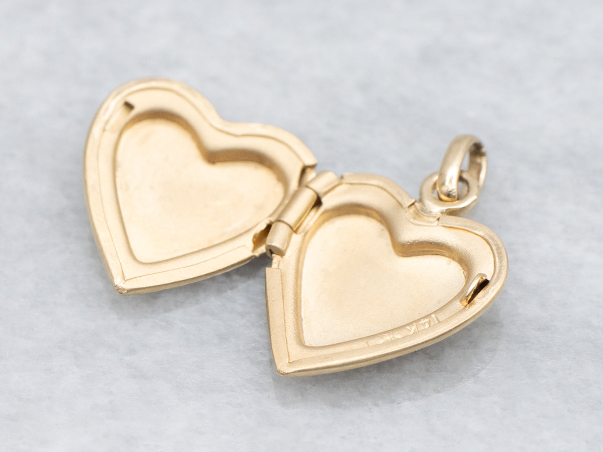 Polished Gold Heart Shaped Locket