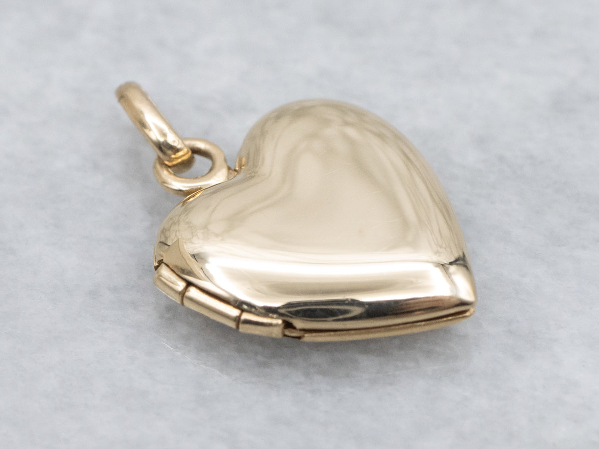 Polished Gold Heart Shaped Locket