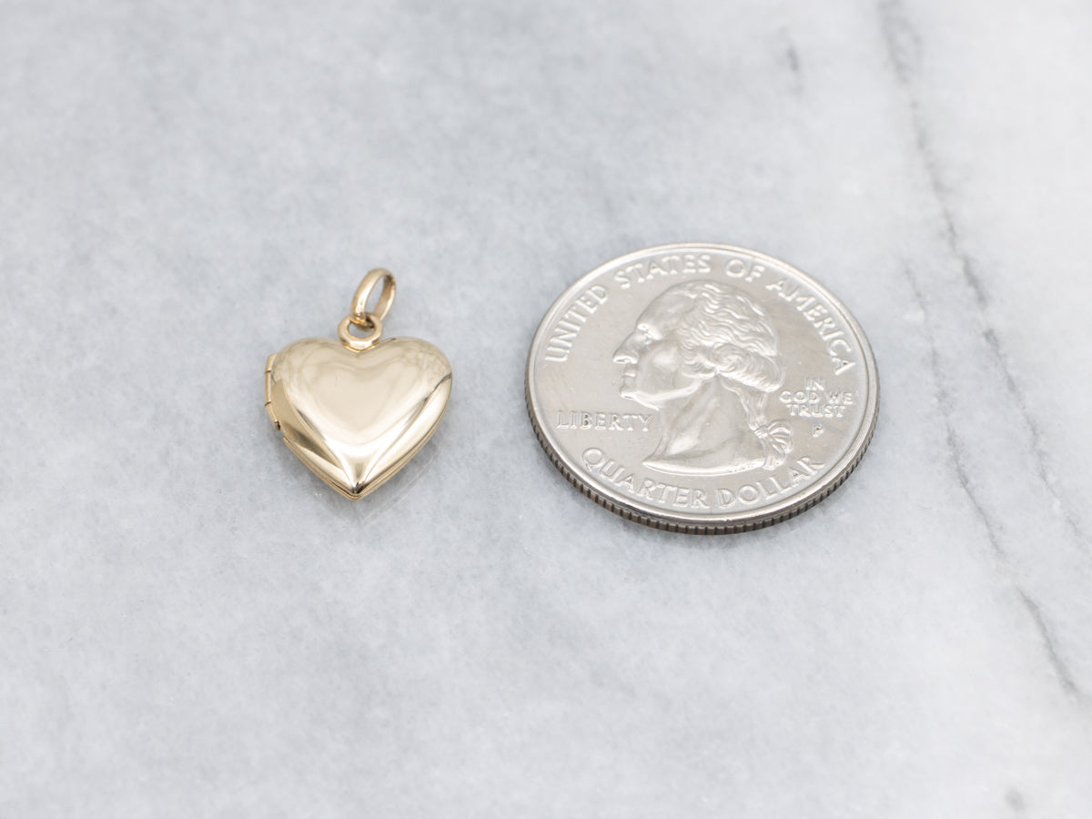 Polished Gold Heart Shaped Locket