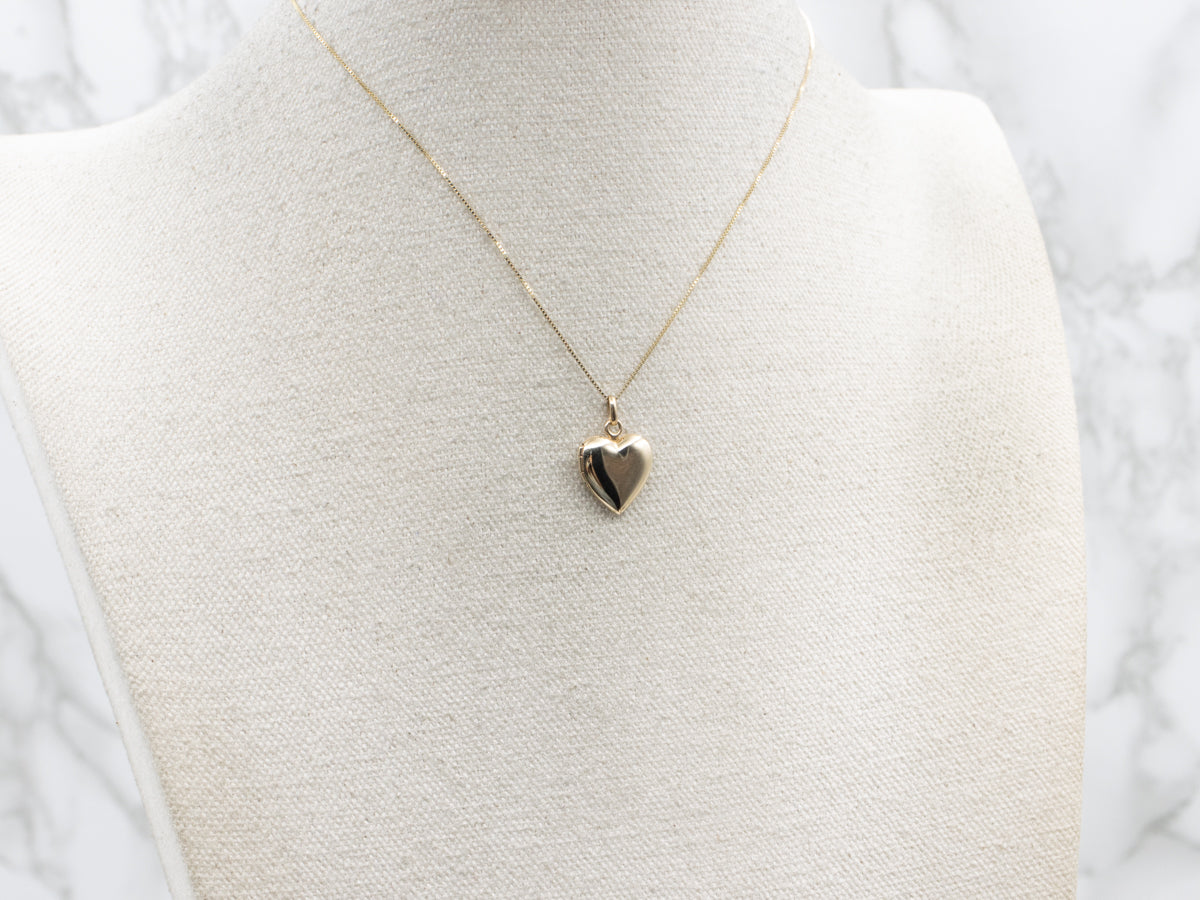 Polished Gold Heart Shaped Locket