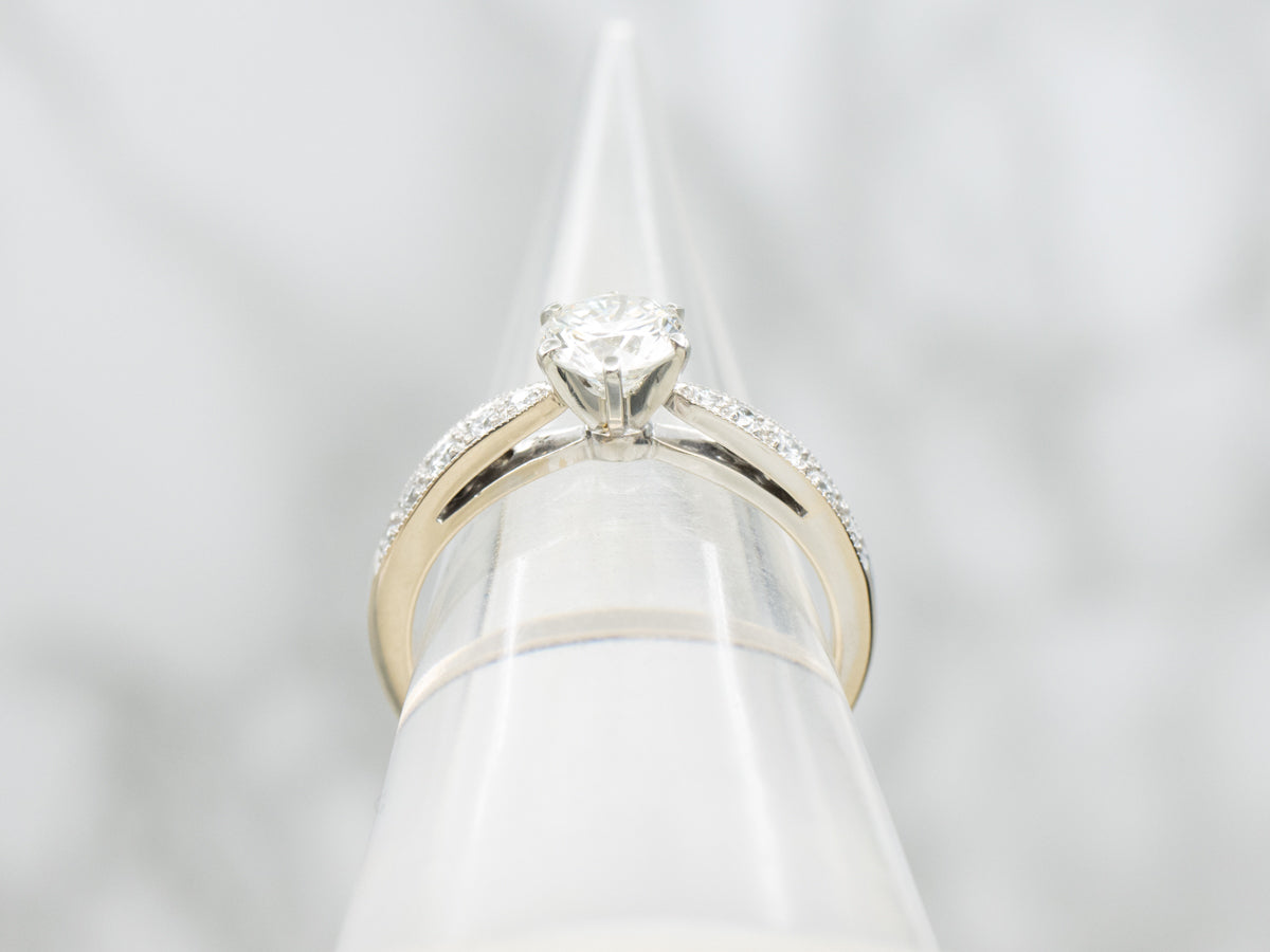 Modern Round Brilliant Diamond White Gold Engagement Ring