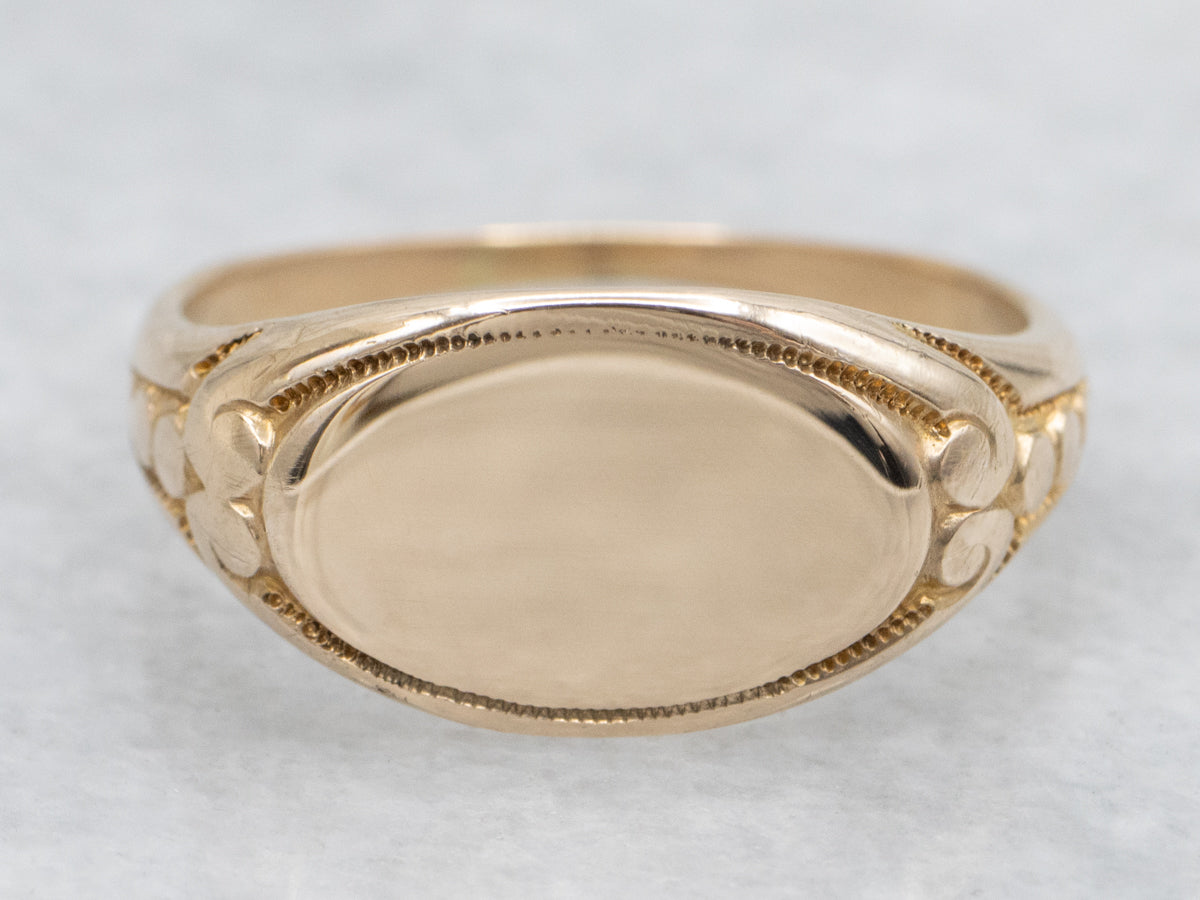 Antique Ostby and Barton Gold Signet Ring